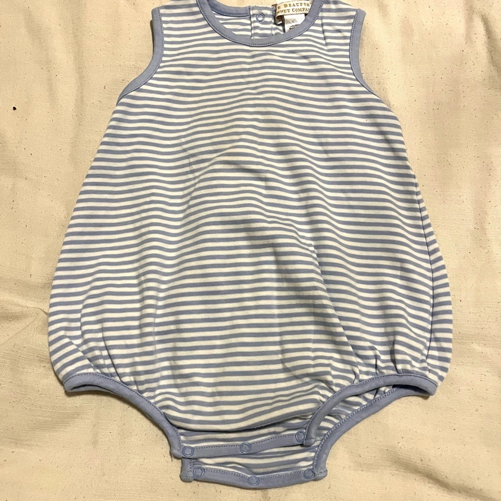 The Beaufort Bonnet Company Light Blue and White Striped Outfit